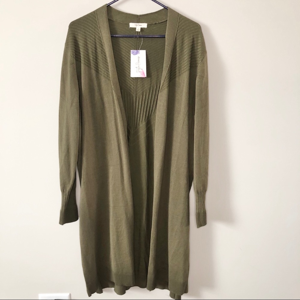 Olive Green Women's Cardigan Sweater